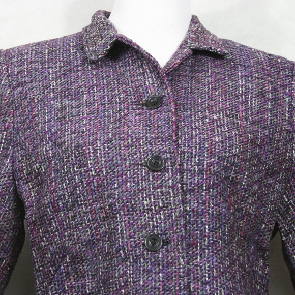 Vintage 80’s Soiree Rainbow Handwoven Silk Lined Knit Blazer SZ M EUC - Picture 3 of 7